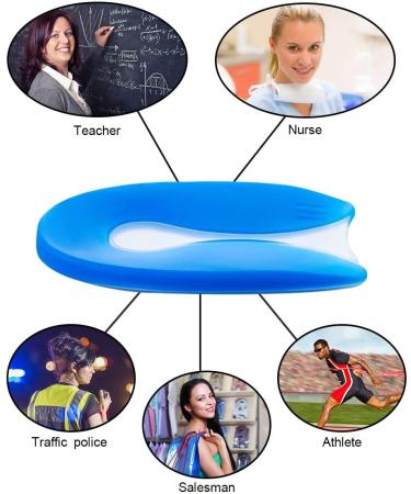 VIEEL U-Shaped Silicone Heel Cushion Inserts for Plantar Fasciitis Relief - Size L - Buy Online on GoSupps.com