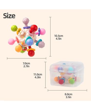 Baby Sensory Teething Toys - Atomic Ball Chew Toys, Rattle & Teether Grasping Activities - 0-12 Months Boys & Girls Gift (Pink) - Buy Online on GoSupps.com