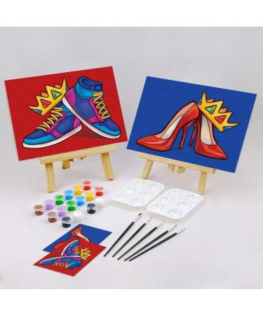 VOCHIC Couples Paint Party Kit: Pre Drawn Canvas for Adults - Date Night Games for Couples Painting, Includes Crown, High Heel, and Sneakers (2 Pack) - 8x10 Canvas Painting - Buy Online on GoSupps.com