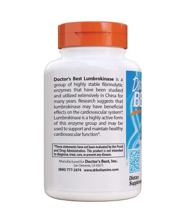 Doctor's Best Lumbrokinase 20 mg - 60 Veggie Caps for Enhanced Circulation - Buy Online on GoSupps.com