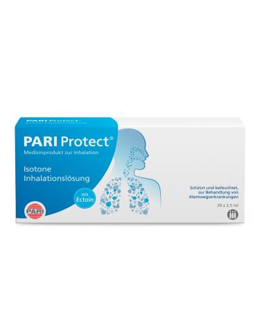 Pari Protect Isotonic saline for inhaling for infants children and adults - 20 ampoules of 2.5 ml inhalation solution - 1.3% ecoToin sea salt water - sterile without preservatives Pari Protect inhalation solution 20 x 2.5 ml