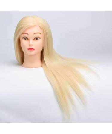 Real Hair Hairdressing Head - 80% Human Hair 56 cm with Clip & Steel Comb - Ideal for Practice & Styling - Buy Online on GoSupps.com