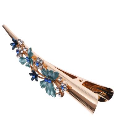 Beaupretty Duckbill Hair Clip Large Retro Alligator Hair Clip Rhinestone Hair Clips with Teeth Hairpins for Hair Styling Blue