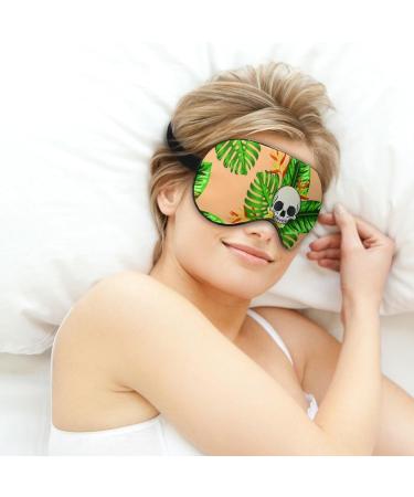 Skull Leaf Pattern Sleep Mask | Adjustable Blindfold for Sleeping | Blocks Light for Night Travel | Men and Women - Buy Online on GoSupps.com