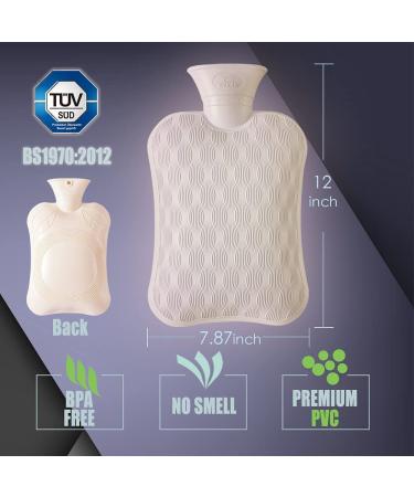 BYXAS Hot Water Bottle 2.0L BPA Free PVC with Hand Pocket Cover - Grey - Buy Online on GoSupps.com