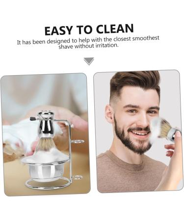 Fomiyes Beard Brush Holder & Stainless Steel Face Care Set - Razor Foam Cup & Grooming Essentials for Men - Buy Online on GoSupps.com