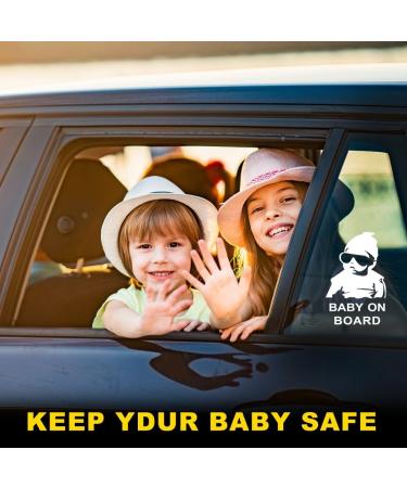 3-Pack Reflective Baby on Board Stickers - Novelty Car Warning Signs for Safety | International Shipping - Buy Online on GoSupps.com