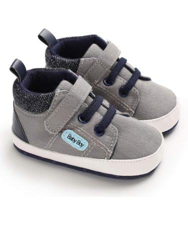 MASOCIO Baby Boy First Walking Shoes | Soft Sole Anti-Slip Prewalker | Gray, Size 1 | 3-6 Months - Buy Online on GoSupps.com