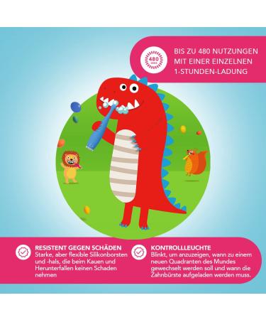 FOREO ISSA Baby Sonic Toothbrush for Ages 0-4 - Gentle & Fun in Bubble Blue Dino - Buy Online on GoSupps.com