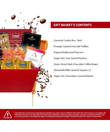 Small Red Gourmet Gift Basket for Holiday Gourmet Treats Sweets and Candy Goodies - Buy Online on GoSupps.com