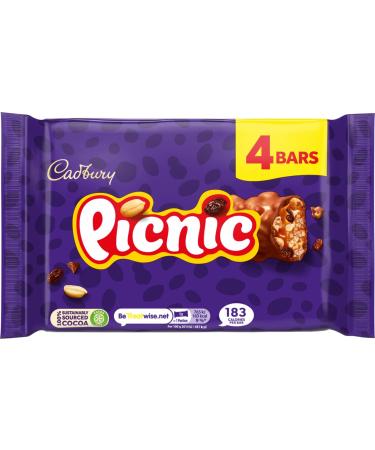 Cadbury Picnic Chocolate Bar 4 Per Pack