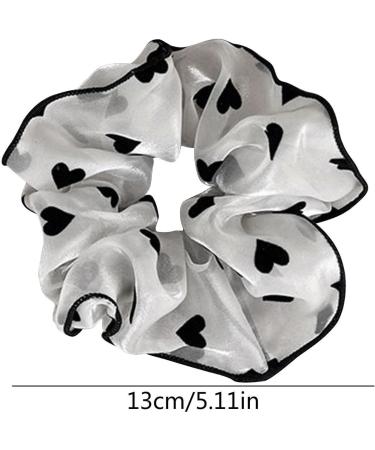 Heart Printed Scrunchies - Scrunchy Hair Ties | Yarn Wovened Elastics Hair Bands | Ponytail Holder Cute Hair Ties | Elastic Hair Scrunchies Hair Accessories for Women Girls Females Kids love - Buy Online on GoSupps.com