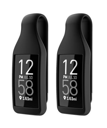 EEweca 2-Pack Clip Holder for Fitbit Charge 3/4 Silicone Case Accessory, Black+Black - Buy Online on GoSupps.com