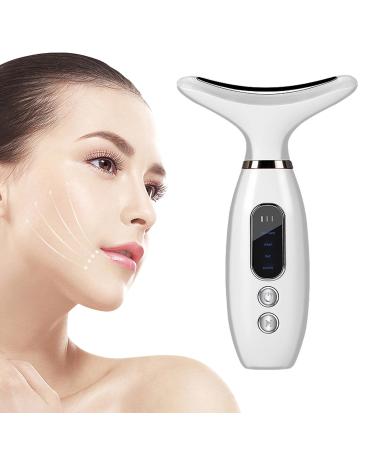 Red-Light-Therapy-for-Face and Neck Red Light Therapy Wand 4 Color LED Face Neck Massager for Skin Care Neck Face Beauty Device with Vibrating Warming Function