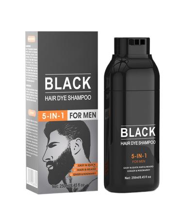 Mlllokfki Natural Hair Color Hair Dye 5 en 1 Black Shampoo Dye Plant Shampoing Gray Hairs Coverage Unisexe Hair Color Gentle Hairs Dye Easy Color Application for Men and Women