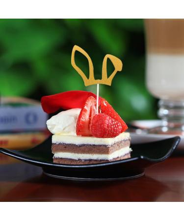 1 Pack Cute Easter Theme Cupcake Topper Decorative Cake Toppers Easter Festival Party Supplies Gold RabbitsLM - Buy Online on GoSupps.com