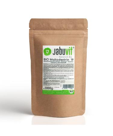 Jabuvit-Bio Maltodextrin 19 Hochbio-available & organic certified complex carbohydrate profile perfect start to the day environmentally friendly packaging made in Germany (3 kg)