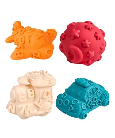 Shxupjn sensory balls for children bite ring ball toys for children-soft squeeze massage balls with bright color multi-sensory balls gift for children biting toys for newborn boys