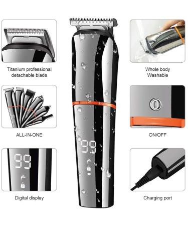 KM-5898 Hair Clippers with Digital Display | All-in-One Grooming Kit for Men | Beard Eyebrow & Hair Trimmer | International Shipping - Buy Online on GoSupps.com