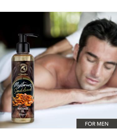 Buy Sandalwood Massage Oil 200ml - Relaxing Body Care Oil with Almond Grape Seed & Jojoba Oils - Perfect for All Skin Types & Couples - Buy Online on GoSupps.com