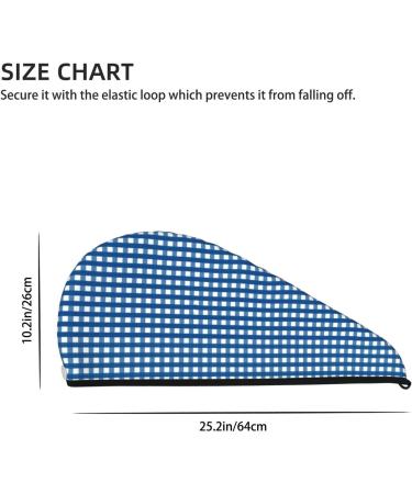 Blue Gingham Microfiber Hair Towel | Super Absorbent Quick Dry Wrap for Long Curly & Thick Hair - Soft Coral Velvet - Buy Online on GoSupps.com