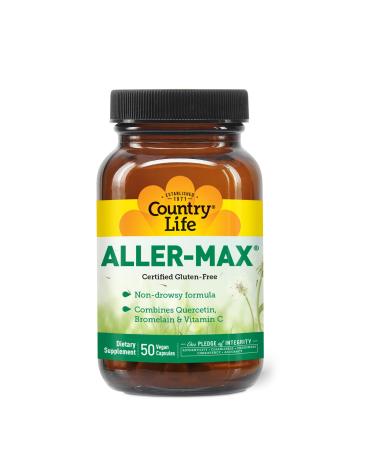 Country Life Aller-Max - Quercetin Supplements with Bromelain - Immune Support with Vitamin C Zinc and Botanical Blend - Certified Gluten-Free Vegan (50 Count (Pack of 1))