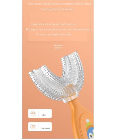 Children's Manual Toothbrush 360 Full Mouth Manual Silicone Toothbrush Care for Children's Oral Health Suitable for Children Aged 2-12 Orange-Small Small Orange - Buy Online on GoSupps.com