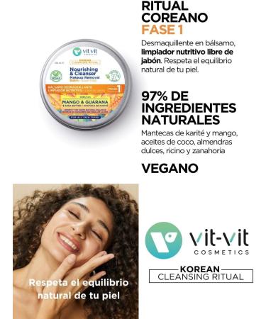  VIT VIT Nourishing cleansing balm 100ml vegan 97% natural ingredients makeup cleansing balm double cleansing facial oil balm Korean Cleansing Ritual Vit Vit Cosmetics - Buy Online on GoSupps.com