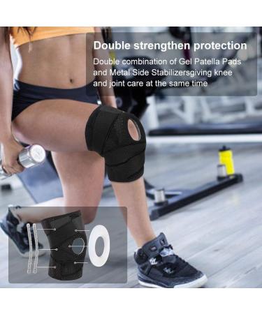 Adjustable Knee Brace for Arthritis, ACL, Meniscus Tear - Open-Patella Stabilizer for Sports Injury Rehabilitation - Black - Buy Online on GoSupps.com