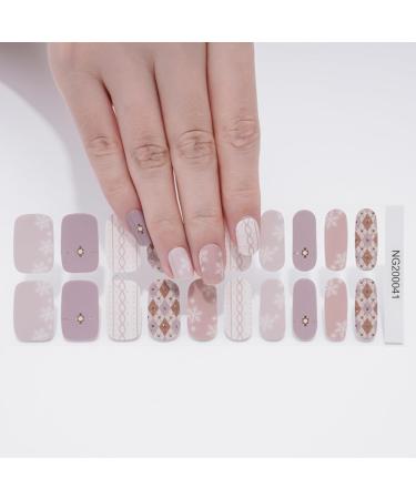 Semi Cured Gel Nail Strips - 20 pcs Salon-Quality Manicure Set in Snowflake Design - Buy Online on GoSupps.com
