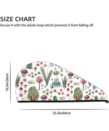 Hair Towel Wrap - Quick Drying Hair Turban with Button | Frog & Forest Plants Design - Buy Online on GoSupps.com