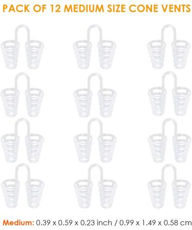 Premium Nose Relief Nasal Dilator (12-Pack Size M) - Hard Silicone with Cone Ventilation Openings | Perfect Solution for Nasal Atmon - Buy Online on GoSupps.com