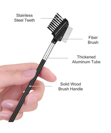 Shop Dual-Sided Eyelash & Eyebrow Spoolie Brush - Reusable Comb with Stainless Steel & Nylon Bristles | Fast International Shipping - Buy Online on GoSupps.com