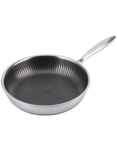 KANWANN Household Frying Pan 28cm 304 Stainless Steel Egg Cooking Frying Pan Pot Kitchen Utensils As the Picture Shows