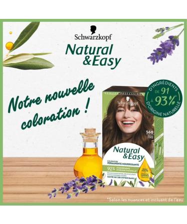 Schwarzkopf - Natural & Easy - Natural Permanent Hair Color - Olive Oil and Lavender Extract - 92% Natural Ingredients - Light Brown LICHTBRUIN 564 1 Unit (Pack of 1) - Buy Online on GoSupps.com