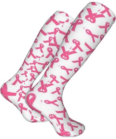 Ribbons Breast Cancer Compression Socks for Men & Women - 15-20 mmHg Circulation Support for Running & Cycling - Buy Online on GoSupps.com