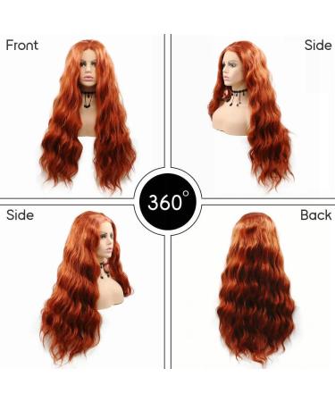 SereneWig 360# Brick Red Synthetic Lace Front Wig - Long 22 Heat-Resistant Red Wig for Women | Drag Queen Style - Buy Online on GoSupps.com