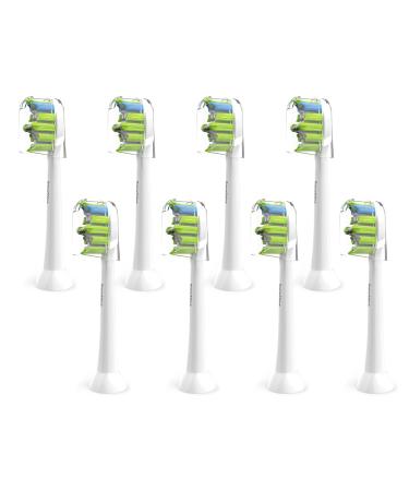 Replacement Toothbrush Heads for Philips Sonicare Replacement Heads Sonicare Replacement Brush Head Compatible with C1 C2 4100 5100 and More Snap-on Handles Aseptic Packing 8 Pack