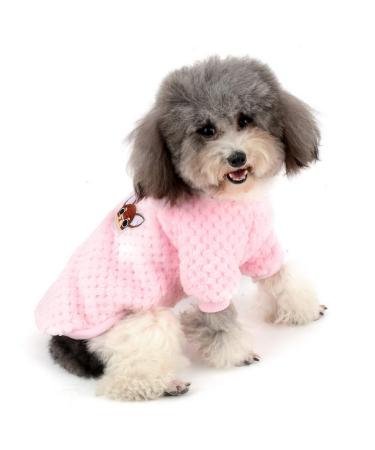 Zweitea dog sweater for small dogs fleece warm soft puppy sweater winter jackets winter jackets dog clothing pet chihuahua cats clothing pink xxl 2xl (1 Pack) pink