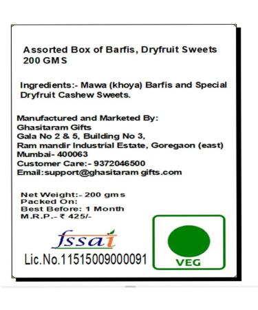 Ghasitaram Gifts Rakhi Gifts for Brothers Rakhi Sweets - Assorted Box of Barfis Dryfruit Sweets 200 GMS with Beads Rakhi - Buy Online on GoSupps.com