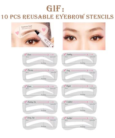 3-in-1 Waterproof Eyebrow Makeup Kit | Eyebrow Tattoo Pencil, Powder, and Eyeliner | Long-Lasting & Buildable | Dark Brown/Black | Includes 10 Stencils - Buy Online on GoSupps.com