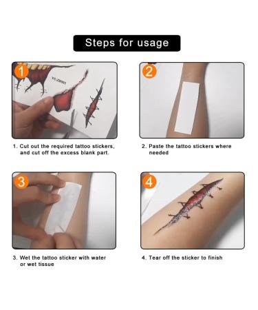 Halloween Prank Makeup Temporary Tattoo Kit - 12PCS Clown Horror Mouth Fake Stickers for Adults & Kids - Scary Face Decals for Halloween Cosplay - Buy Online on GoSupps.com