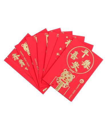 Lurrose 48pcs Year of The Tiger Red Envelope Lucky Money 2022 Hong Bao Envelope Lucky Money Envelopes Year of Hong Bao Red Envelope for New Year Lucky Money Packet Pocket China Paper Red Golden 11.5X8X0.1CM