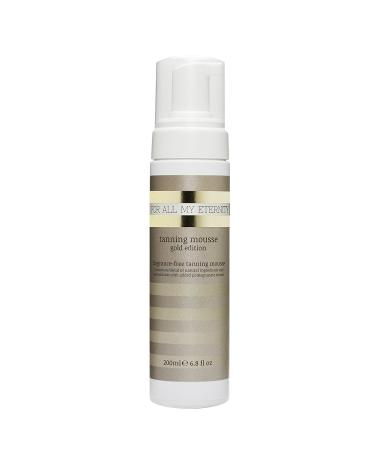 For All My Eternity Tanning Mousse Gold Edition 200ml - Luxury Fake Tan Mousse Natural Self Tan SLS-Free Sunless Tanning Foam Fragrance-Free & Paraben-Free Best Tan For Body Face Arms and Legs