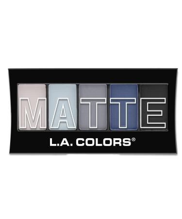 L.A. COLORS 5 Color Matte Eyeshadow, Blue Denim, 0.25 oz. Blue Denim 1 Count (Pack of 1)
