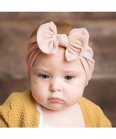 Newborn Baby Girl Headbands - 5 Pack Soft Hair Bows for Girls - Baby Essentials Headwear - Buy Online on GoSupps.com