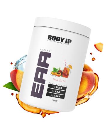 Body IP Perfect EAA |Peach Ice Tea |Essential amino acids for muscle building |High dose |Contains all EAAS SEAA and BCAAS |Vegan and lactose -free |20 portions |500g |Made in Germany - Buy Online on GoSupps.com
