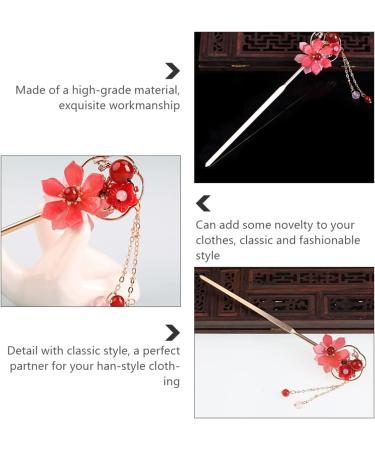 Hanfu Hairpin Hair Barrettes for Women Vintage Hair Stick Wedding Hair Barrettes Chinese Hairpin Pearl Trim Metal Trim Chinese Hair Stick Bride Acetic Acid Classical Flower Hairpin - Buy Online on GoSupps.com