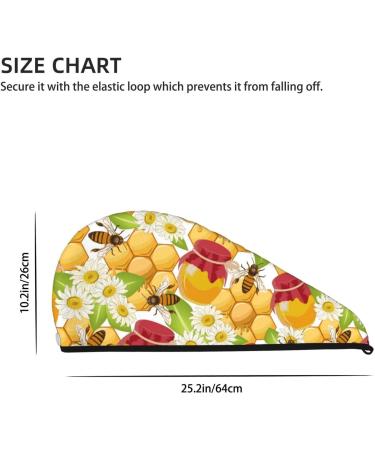 Buy Soft Super Absorbent Microfiber Hair Towels - Coral Velvet Quick Dry Hair Caps for Long Curly & Thick Hair | Bees Honeycomb Jars of Honey Flowers - Buy Online on GoSupps.com