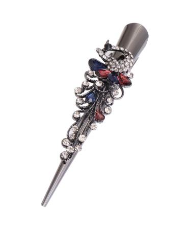 FRCOLOR Vintage Rhinestone Hair Alligator Clips Sparkling Hair Clips Large Duckbill Clips Hair Barrettes Hair Accessories for Women (Colorful)